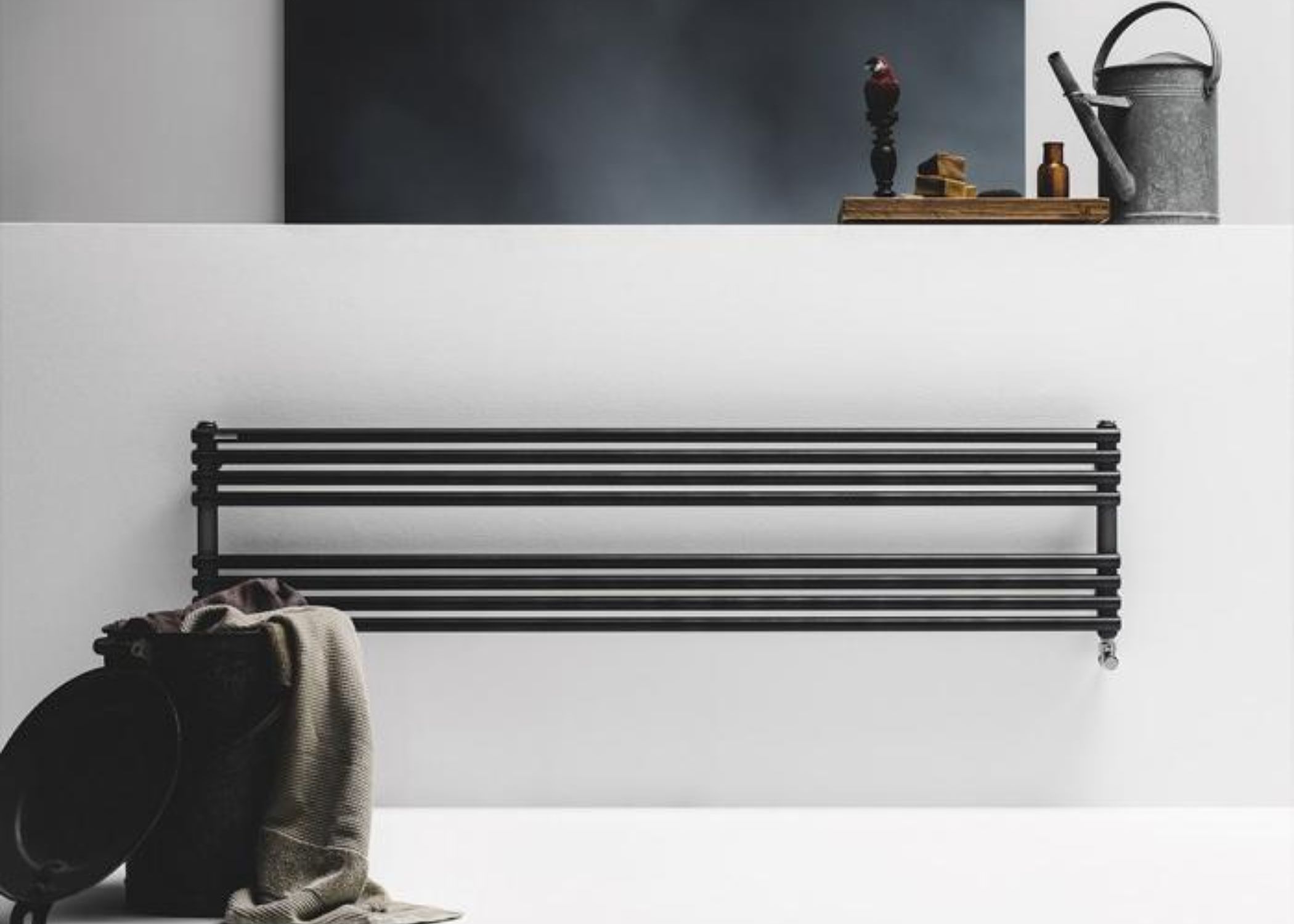 black hydronic towel rails, hydronic towel warmers
